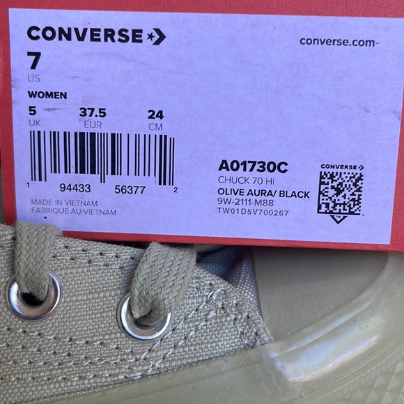 Converse A01730C
CHUCK 70 HI
OLIVE AURA/ BLACK
WMNS sneakers - Picture 16 of 16